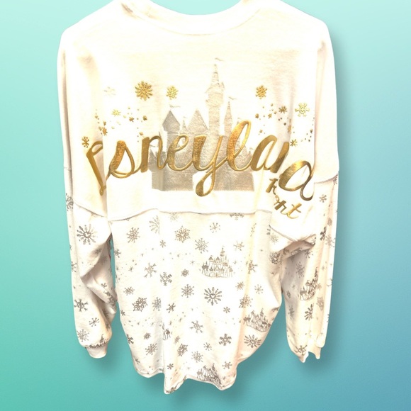 Disneyland Christmas Castle Snowflake Fleece Spirit Jersey az small - Picture 1 of 7